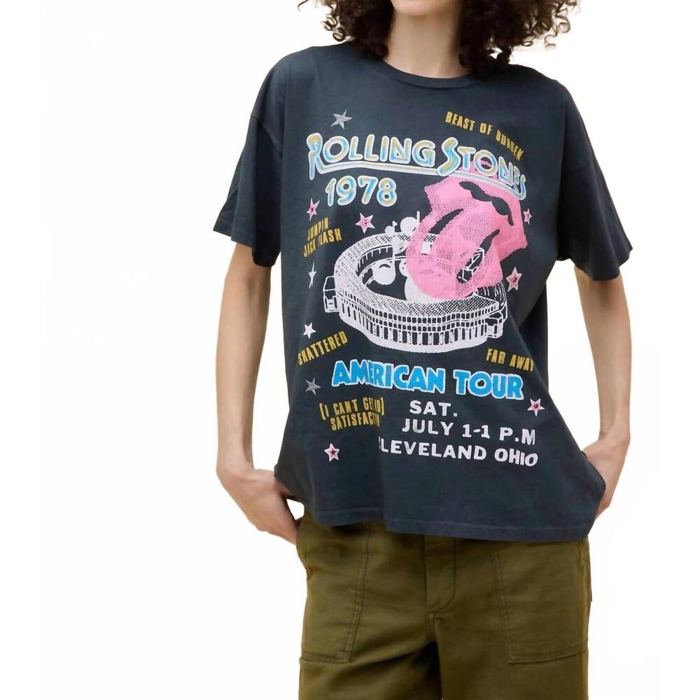 NEW DAYDREAMER rolling stones 1978 american tour tee in black